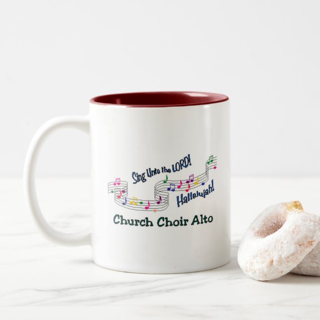 Colorful Notes Choir Alto Mug (With Donut)