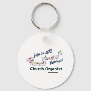 Colorful Notes Organist Keychain