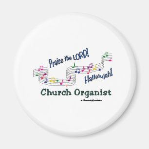 Colorful Notes Organist Magnet