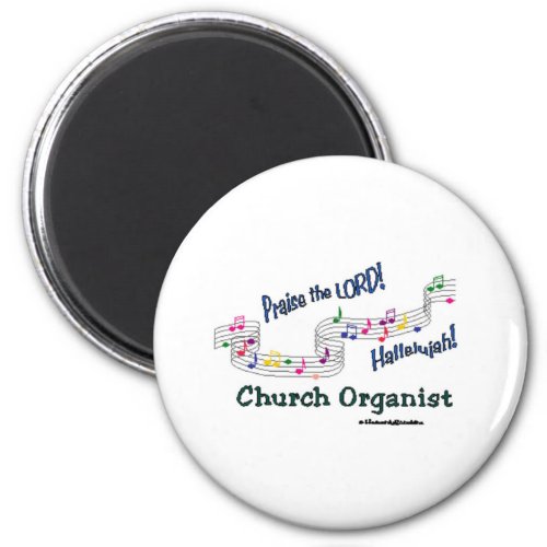 Colorful Notes Organist Magnet