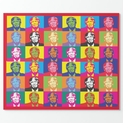 Colorful Novelty Donald Trump Wrapping Paper