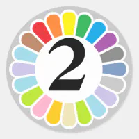 colorful number 2 sticker