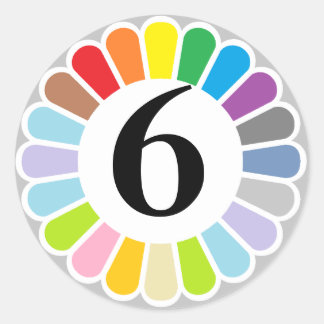 colorful number 6 sticker