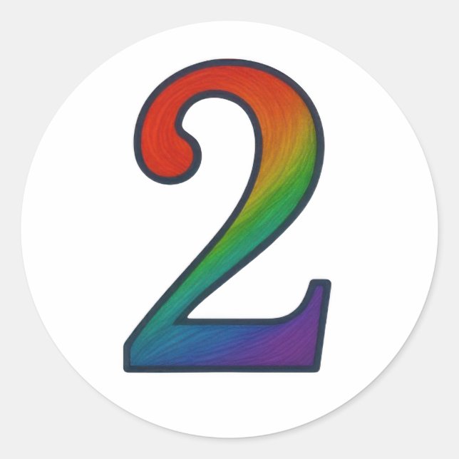 Colorful Number Two Sticker (Front)