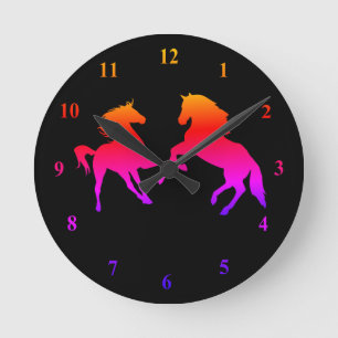 Colorful Numbers and Horse Wall Clock Choose Color