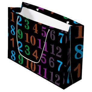 Colorful Numbers Birthday Large Gift Bag