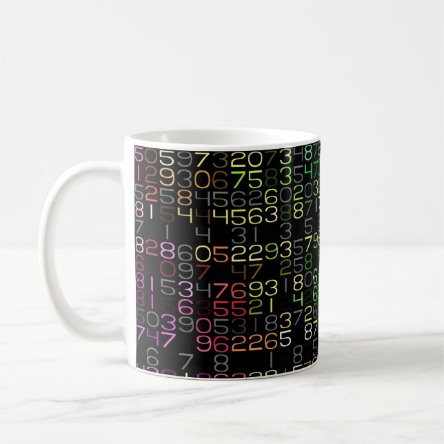 colorful numbers coffee mug (Left)