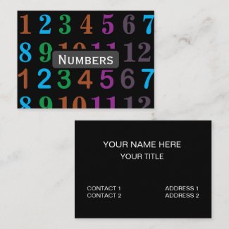 Colorful Numbers Math Teacher Business Card