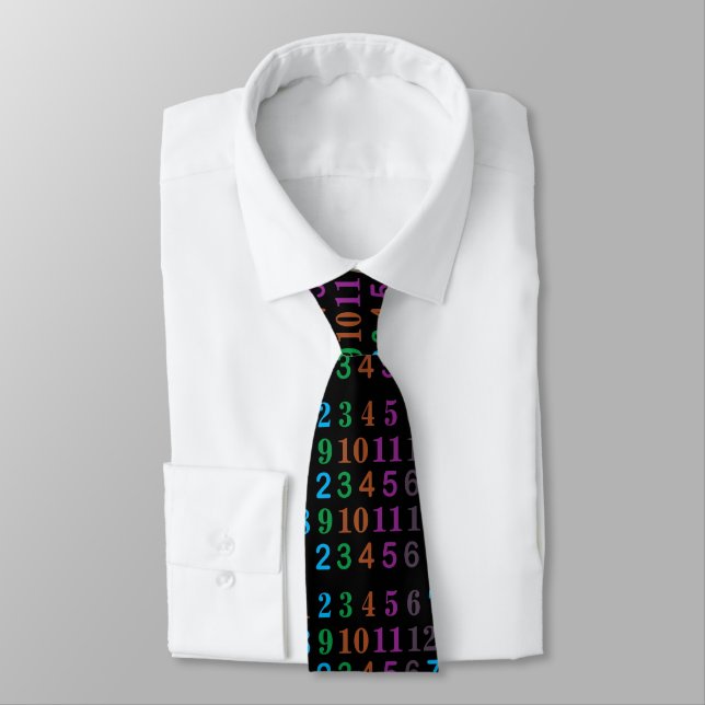 Colorful Numbers  Neck Tie (Tied)