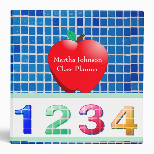 Colorful Numbers Teacher's Class Planner Binder (Front)