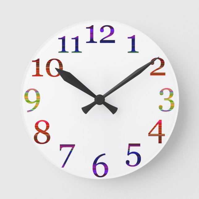 colorful numbers wall clock (Front)
