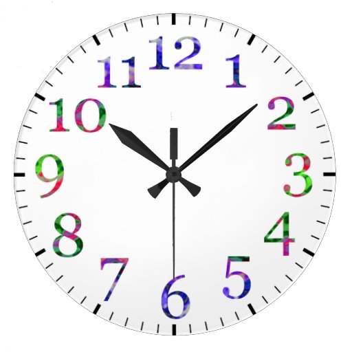 Colorful numbers wall clock. clock | Zazzle