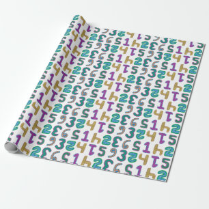 Colorful Numbers Wrapping Paper