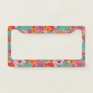 Colorful Nurse Floral Pattern (1) License Plate Frame