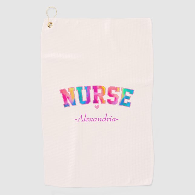 Colorful Nurse Golf Towel (Front)