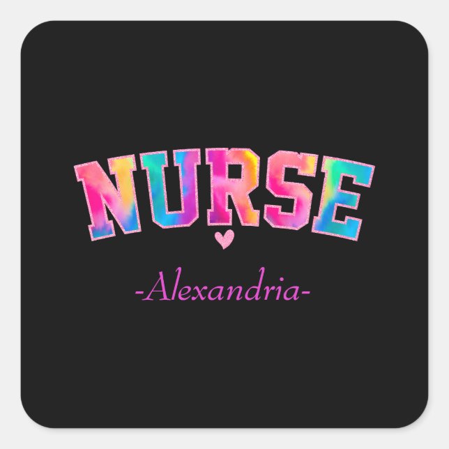Colorful Nurse Square Sticker (Front)