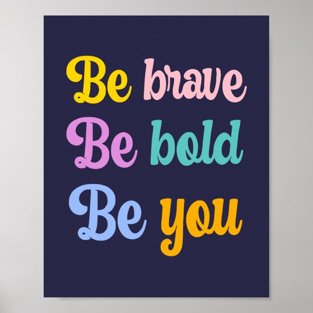 Colorful Nursery Inspirational Quote Art Poster (Front)