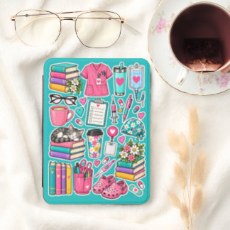 Colorful Nursing Life Sticker Coquette Kindle Cover