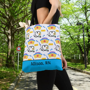 Colorful Nursing Monogram Tote Bag
