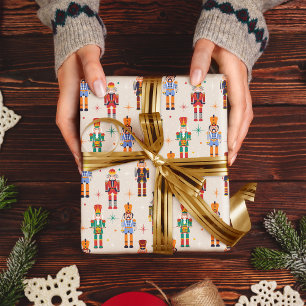 Colorful Nutcracker Christmas Pattern Wrapping Paper