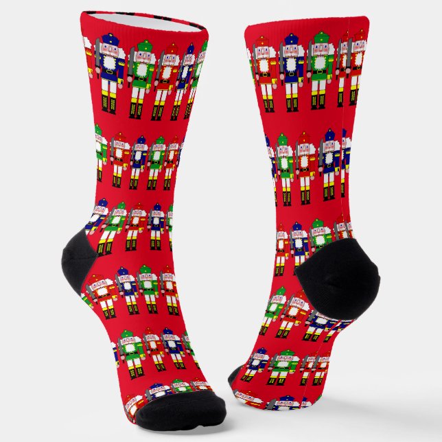 Colorful Nutcracker Christmas Socks (Angled)