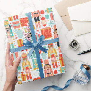 Colorful Nutcracker Drums Christmas Pattern Wrapping Paper