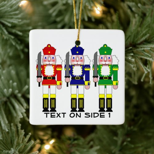 Colorful Nutcracker Soldiers Christmas Ceramic Ornament