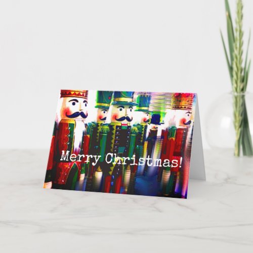 Colorful Nutcracker Soldiers Merry Christmas Holiday Card