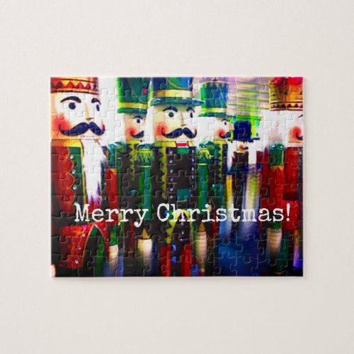 Colorful Nutcracker Soldiers Merry Christmas Jigsaw Puzzle