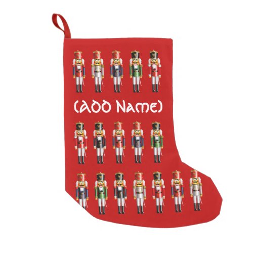 Colorful Nutcracker Toy Soldiers Small Christmas Stocking