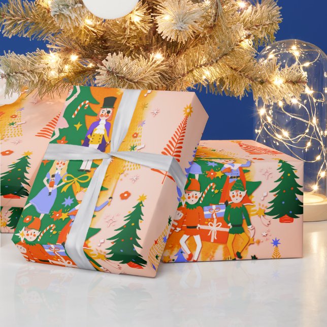 Colorful Nutcracker World Christmas Wrapping Paper (Holidays)