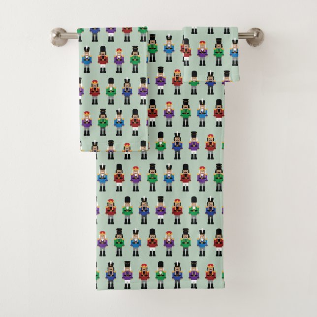 Colorful Nutcrackers Bath Towel Set (Insitu)