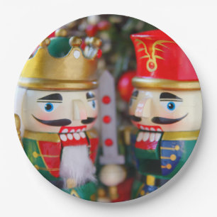 Colorful nutcrackers paper plates