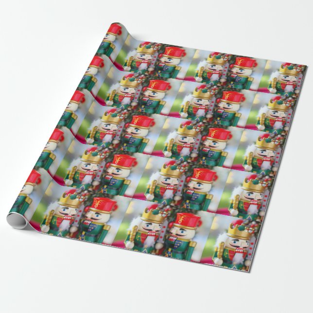 Colorful nutcrackers wrapping paper (Unrolled)