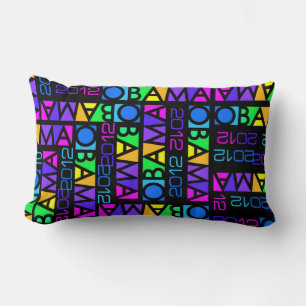 Colorful Obama 2012 throw pillow