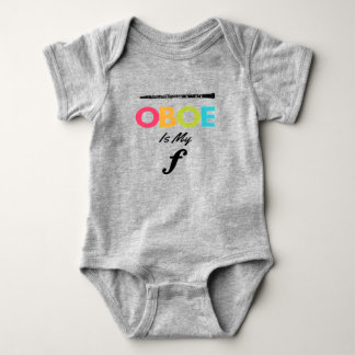Colorful Oboe Is My Forte Oboist Funny Baby Bodysuit