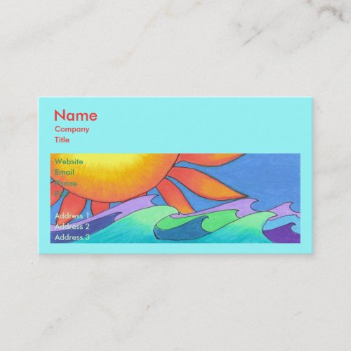 Colorful Ocean Business Card Template