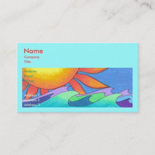 Customizable Colorful Ocean Business Card Template
