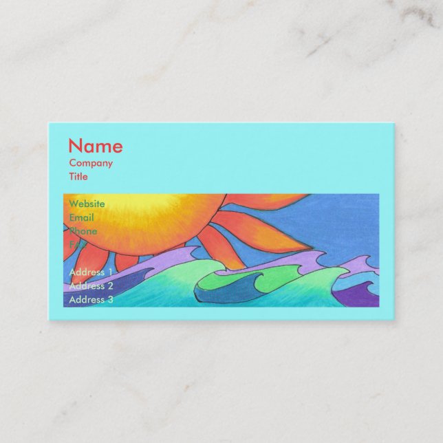 Colorful Ocean Business Card Template (Front)