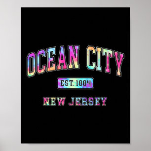 Colorful Ocean City Nj 1884 Tie Dye Beach Beach Va Poster