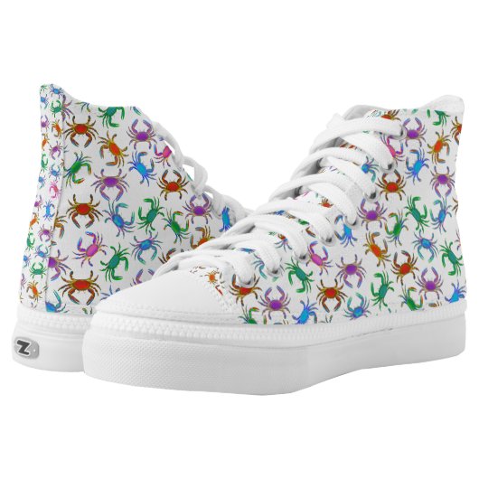 Colorful Ocean Crabs High Top Sneakers (Pair)