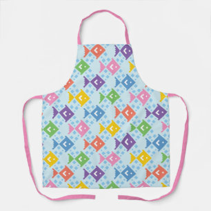 Colorful Ocean Fish Pattern Apron