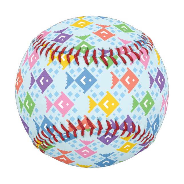 Colorful Ocean Fish Pattern Baseball (Front)