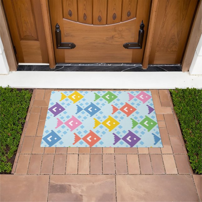 Colorful Ocean Fish Pattern Doormat (Outdoor)