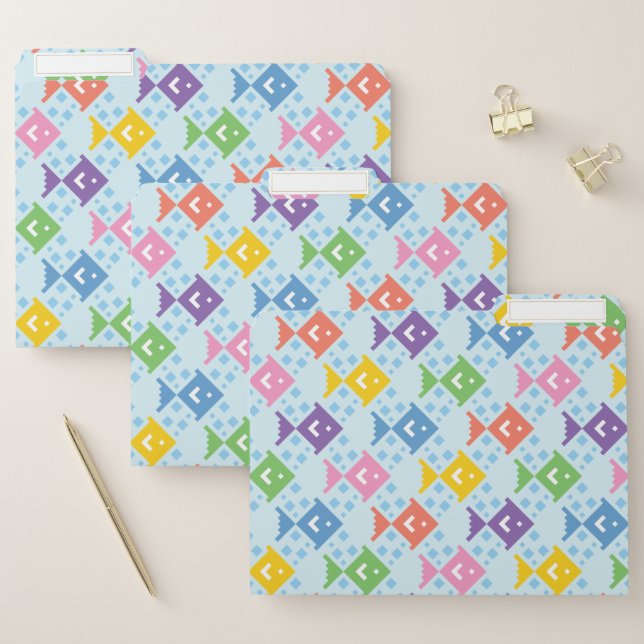Colorful Ocean Fish Pattern File Folder (Set)