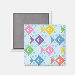 Colorful Ocean Fish Pattern Magnet