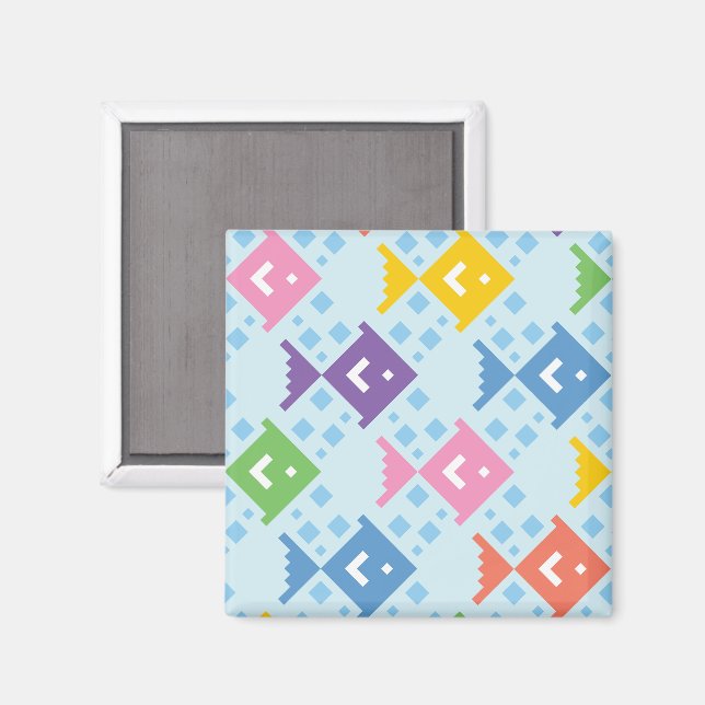 Colorful Ocean Fish Pattern Magnet (Front/Back)