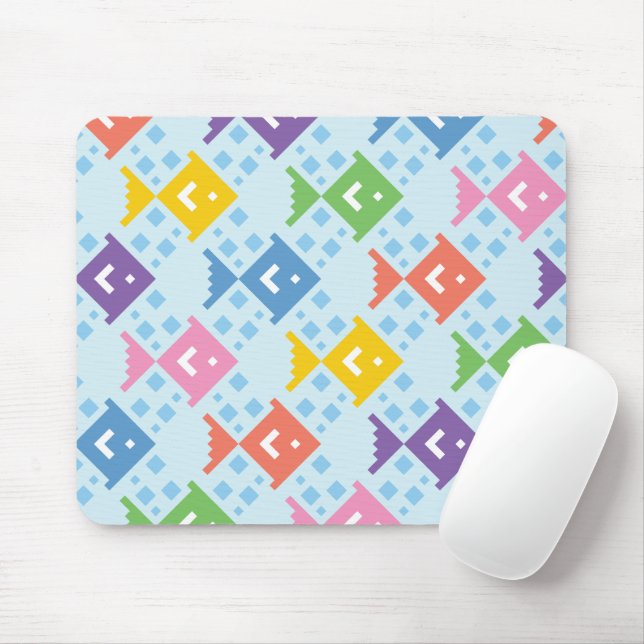 Colorful Ocean Fish Pattern Mouse Pad (With Mouse)