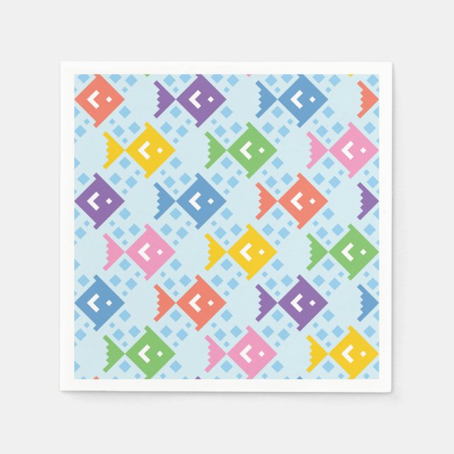 Colorful Ocean Fish Pattern Napkins (Front)