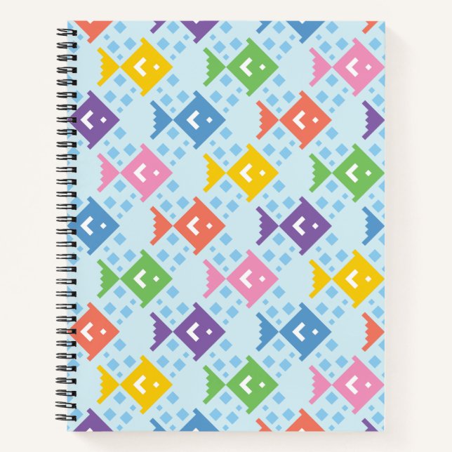 Colorful Ocean Fish Pattern Notebook (Front)